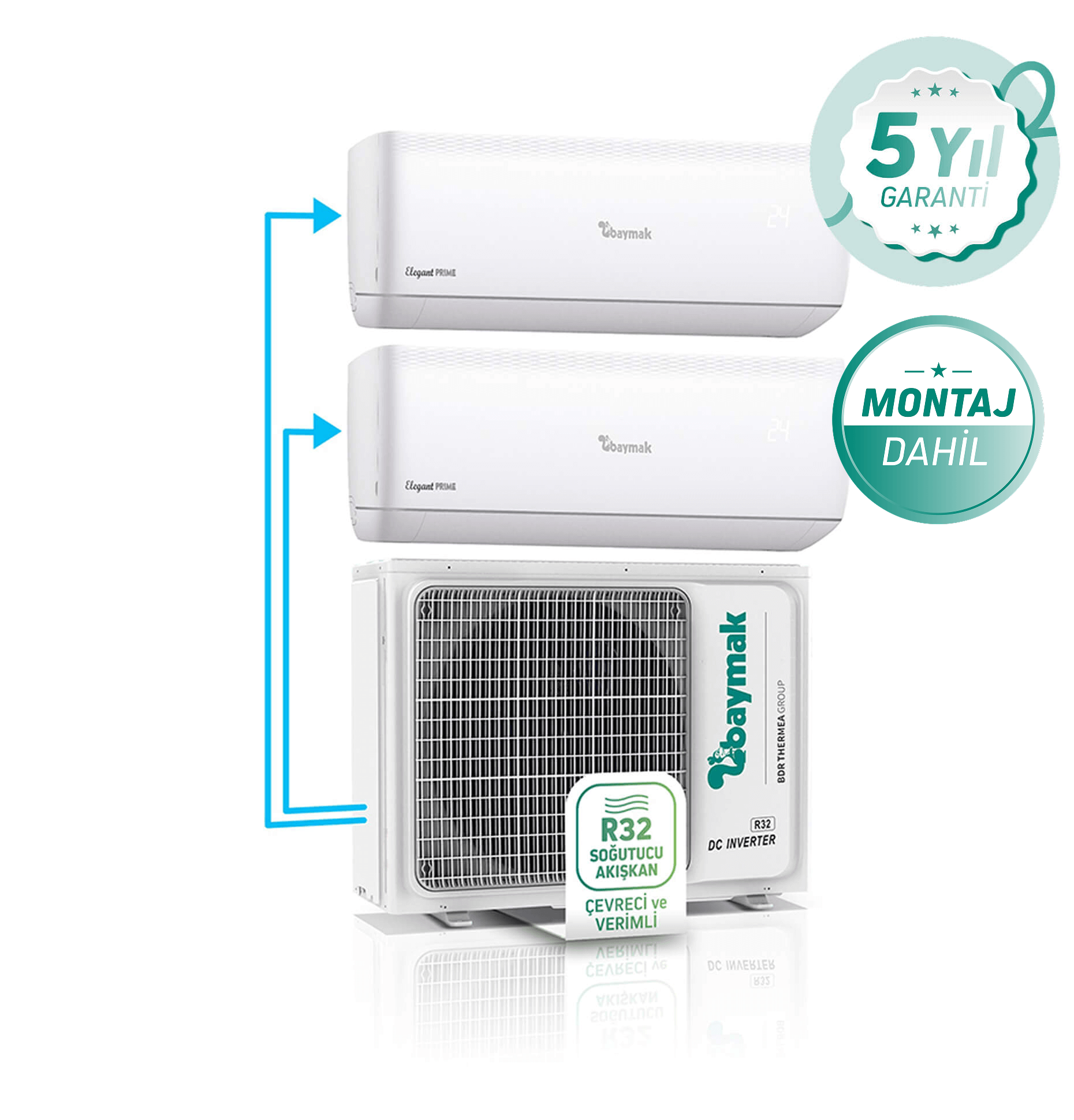 ELEGANT PRIME MULTI DUVAR TİPİ SPLIT KLİMA 1X2